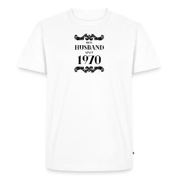 Best Husband Since 1970 Wedding Anniversary - Men's Premium Organic T-Shirt - white - Front - Nico (187cm)