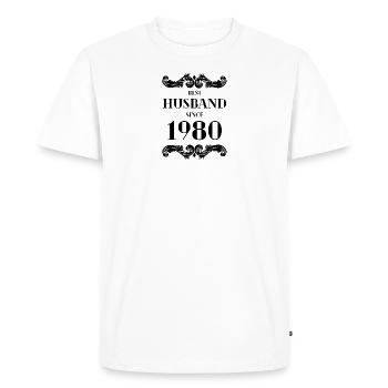 Best Husband Since 1980 Wedding Anniversary - Men's Premium Organic T-Shirt - white - Front - Nico (187cm)