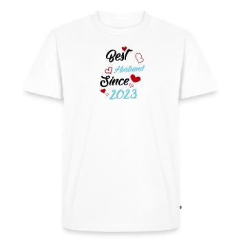 Best Husband Since 2023 Wedding - Men's Premium Organic T-Shirt - white - Front - Nico (187cm)