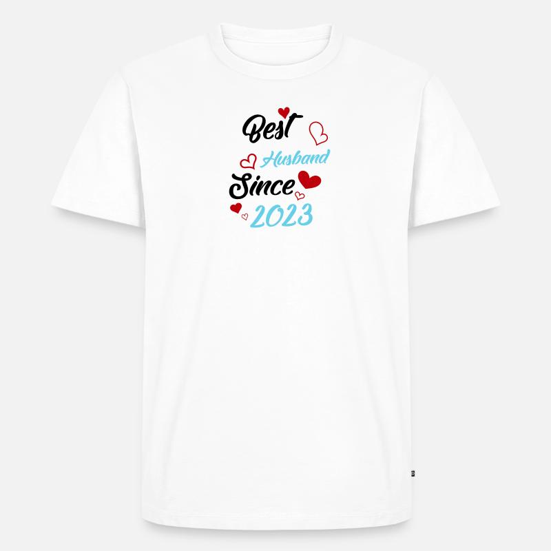 Bester Ehemann seit 2023 Hochzeit - Männer Premium Bio T-Shirt - Weiß
