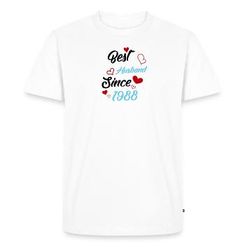 Best Husband Since 1988 Wedding - Men's Premium Organic T-Shirt - white - Front - Nico (187cm)