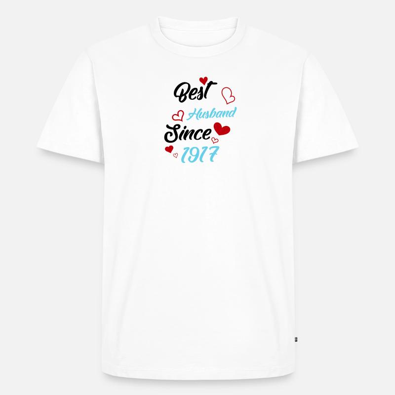 Bester Ehemann seit 1917 Hochzeit - Männer Premium Bio T-Shirt - Weiß