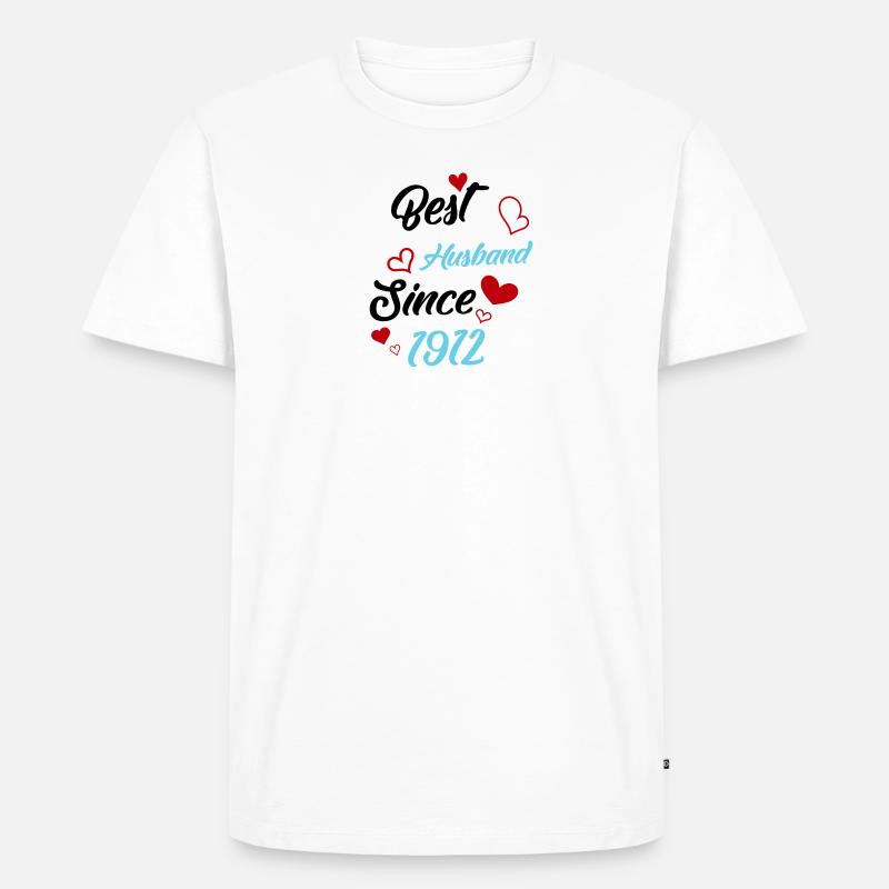 Bester Ehemann seit 1912 Hochzeit - Männer Premium Bio T-Shirt - Weiß