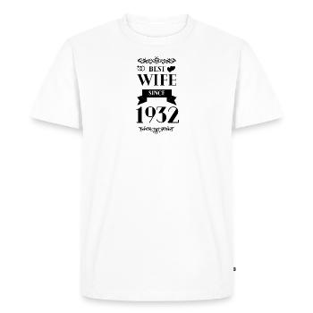 Best Wife Since 1932 Wedding Anniversary - Men's Premium Organic T-Shirt - white - Front - Nico (187cm)