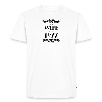Meilleure épouse depuis 1977 Mariage - T-shirt Premium bio Homme - blanc - Devant - Nico (187cm)