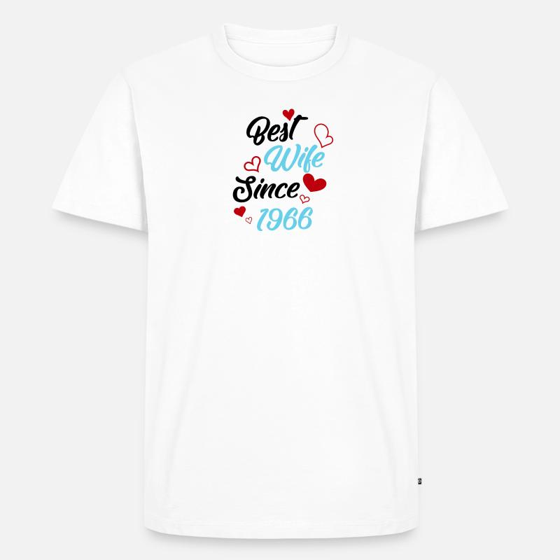Jubiläum Traubeste Ehefrau seit 1966 Hochzeit - Männer Premium Bio T-Shirt - Weiß