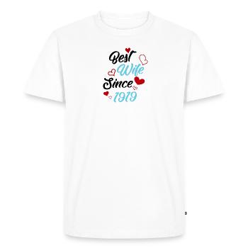Anniversary Best Wife Since 1919 Wedding - Men's Premium Organic T-Shirt - white - Front - Nico (187cm)