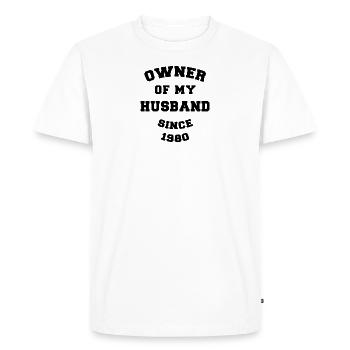 Owner of My Husband Since 1980 Wedding Anniversary - Men's Premium Organic T-Shirt - white - Front - Nico (187cm)