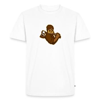 Forestier à la hache brune - T-shirt Premium bio Homme - blanc - Devant - Nico (187cm)