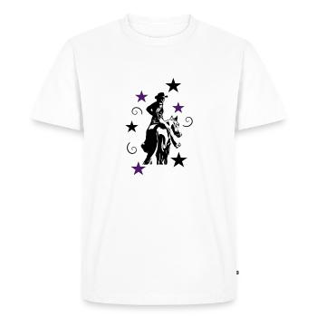 Rider Western Cow-girl avec la silhouette de - T-shirt Premium bio Homme - blanc - Devant - Nico (187cm)