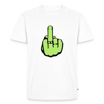 doigt d'honneur femme - T-shirt Premium bio Homme - blanc - Devant - Nico (187cm)