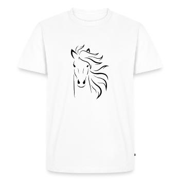 Horsehead - Men's Premium Organic T-Shirt - white - Front - Nico (187cm)