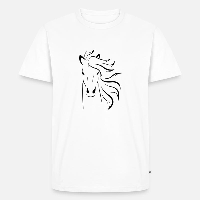 Pferdekopf - Männer Premium Bio T-Shirt - Weiß