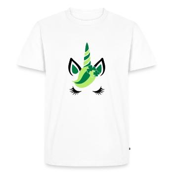 St Patricks day Einhorn-Kind-Magie-Kleeblatt-Baby - Men's Premium Organic T-Shirt - white - Front - Nico (187cm)