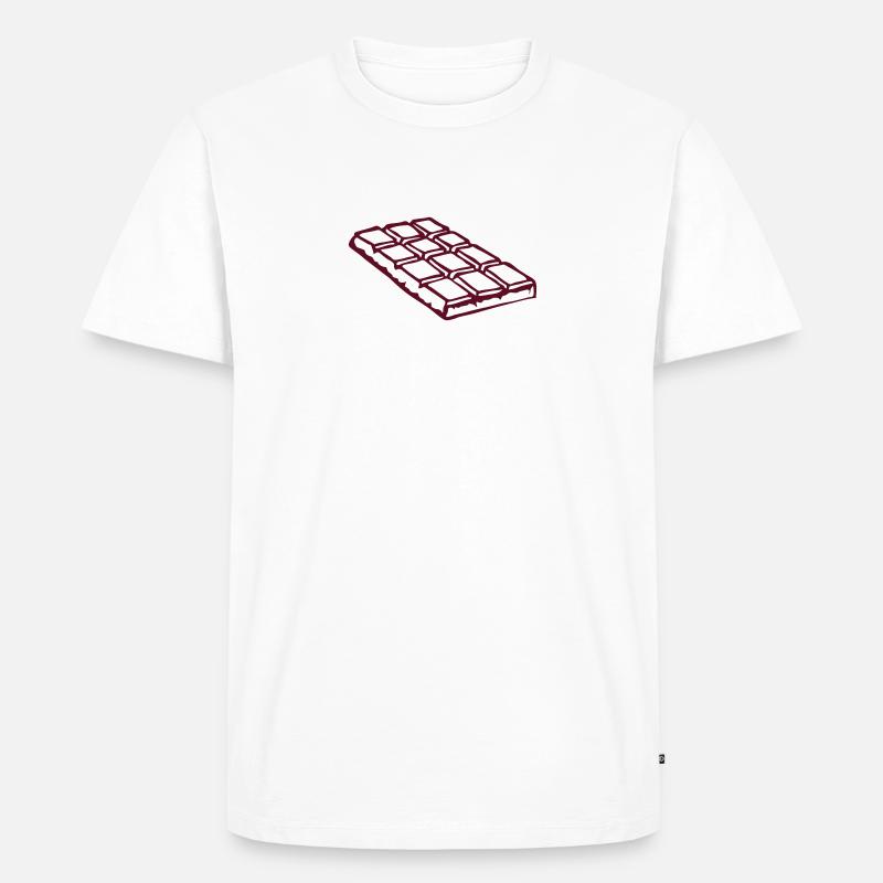Schokolade Tablette 2803 - Männer Premium Bio T-Shirt - Weiß