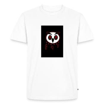 Death Owl - Men's Premium Organic T-Shirt - white - Front - Nico (187cm)
