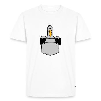 Sac de poitrine Seagull En route - T-shirt Premium bio Homme - blanc - Devant - Nico (187cm)