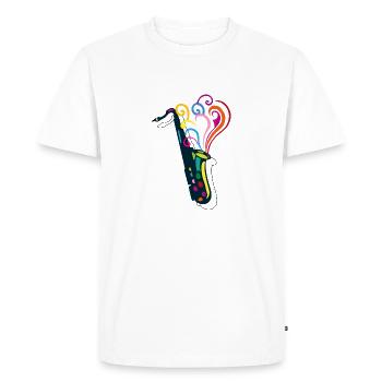 Saxophone Music - Men's Premium Organic T-Shirt - white - Front - Nico (187cm)