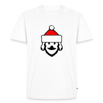 Père Noël Chien de Noël Chiens Vector - T-shirt Premium bio Homme - blanc - Devant - Nico (187cm)