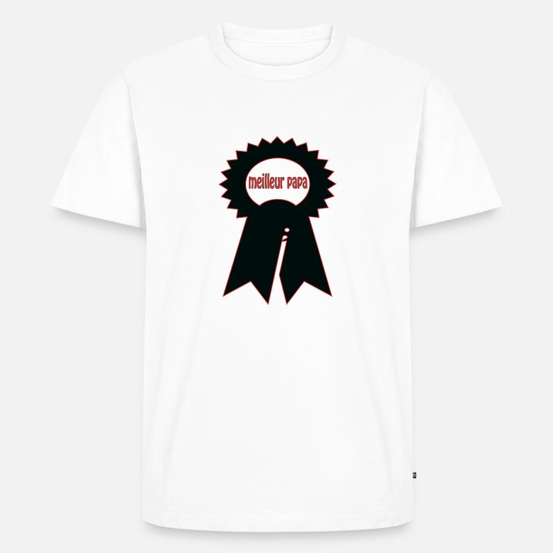 Bester Papa - Männer Premium Bio T-Shirt - Weiß