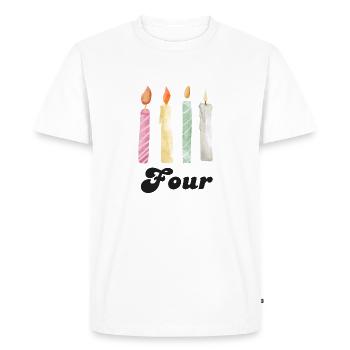 4e anniversaire bougie - T-shirt Premium bio Homme - blanc - Devant - Nico (187cm)