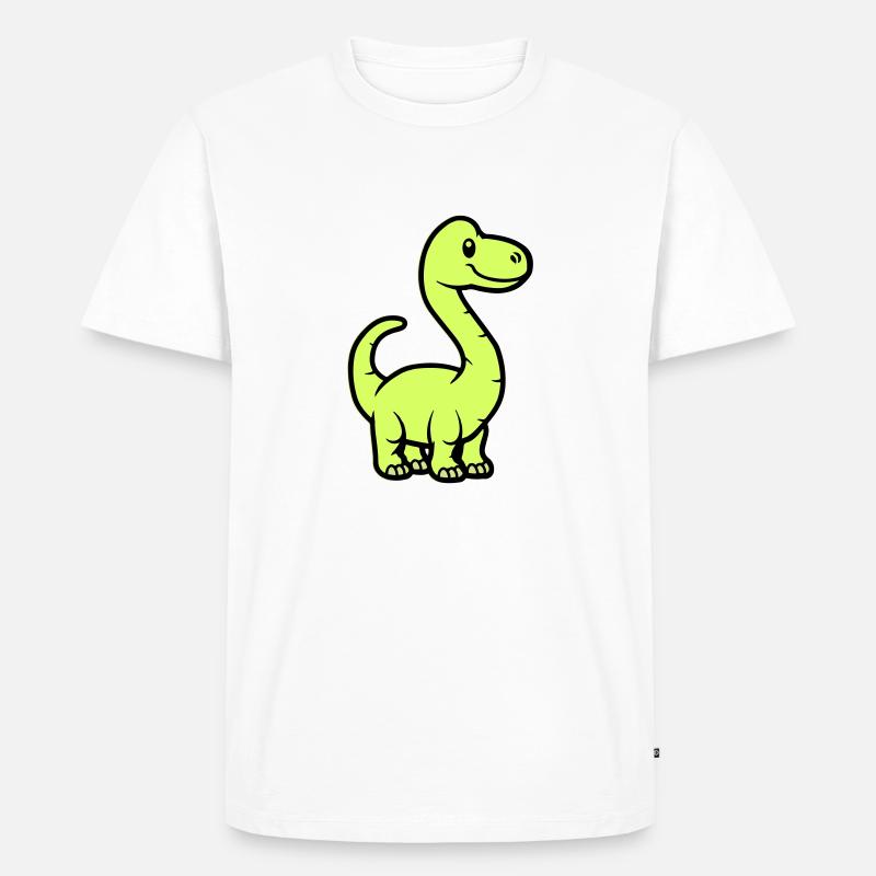 Dinosaurier Brontosaurus Comic - Männer Premium Bio T-Shirt - Weiß