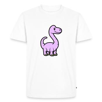 Dinosaur Brontosaurus Comic - Men's Premium Organic T-Shirt - white - Front - Nico (187cm)