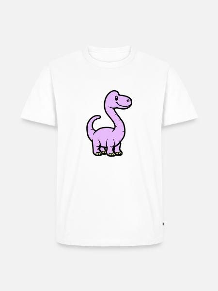 Dinosaur Brontosaurus Comic - Men's Premium Organic T-Shirt - white