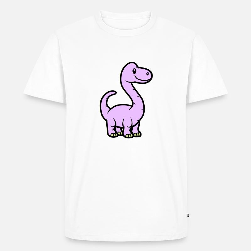 Dinosaur Brontosaurus Comic - Men's Premium Organic T-Shirt - white