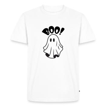 Adorable fantôme Halloween | BOO pour Horror Night - T-shirt Premium bio Homme - blanc - Devant - Nico (187cm)