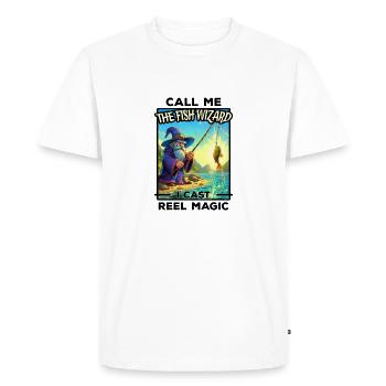 Fantasy Fishing Wizard - Reel Magic - Men's Premium Organic T-Shirt - white - Front - Nico (187cm)