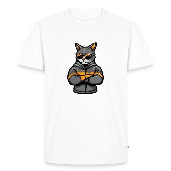 Bande dessinée Chat - T-shirt Premium bio Homme - blanc - Devant - Nico (187cm)