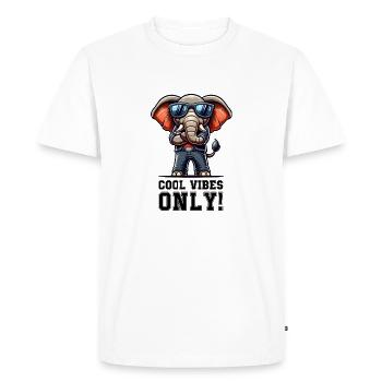 Elephant Comic Cool - Men's Premium Organic T-Shirt - white - Front - Nico (187cm)