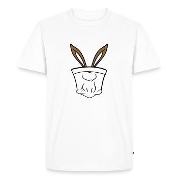 Lapin Oreilles De Lapin Trou Sac Caché Drôle Mignon - T-shirt Premium bio Homme - blanc - Devant - Nico (187cm)