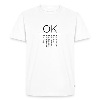 Ok cadeau - T-shirt Premium bio Homme - blanc - Devant - Nico (187cm)