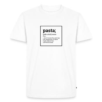 pasta - Men's Premium Organic T-Shirt - white - Front - Nico (187cm)