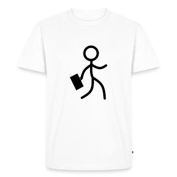 affaires Stickman - T-shirt Premium bio Homme - blanc - Devant - Nico (187cm)