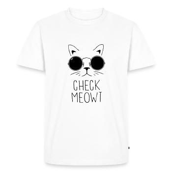 Chemise drôle: vérifier MEOWT - T-shirt Premium bio Homme - blanc - Devant - Nico (187cm)