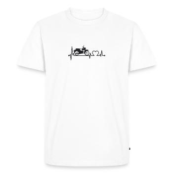 Simson Star battement de coeur noir - T-shirt Premium bio Homme - blanc - Devant - Nico (187cm)