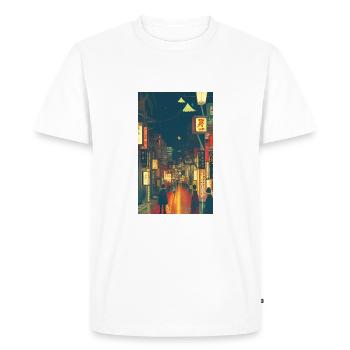 Tokyo Night - Men's Premium Organic T-Shirt - white - Front - Nico (187cm)