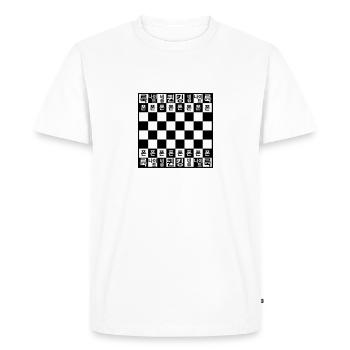 Échiquier avec arrière-plan (coréen) - T-shirt Premium bio Homme - blanc - Devant - Nico (187cm)