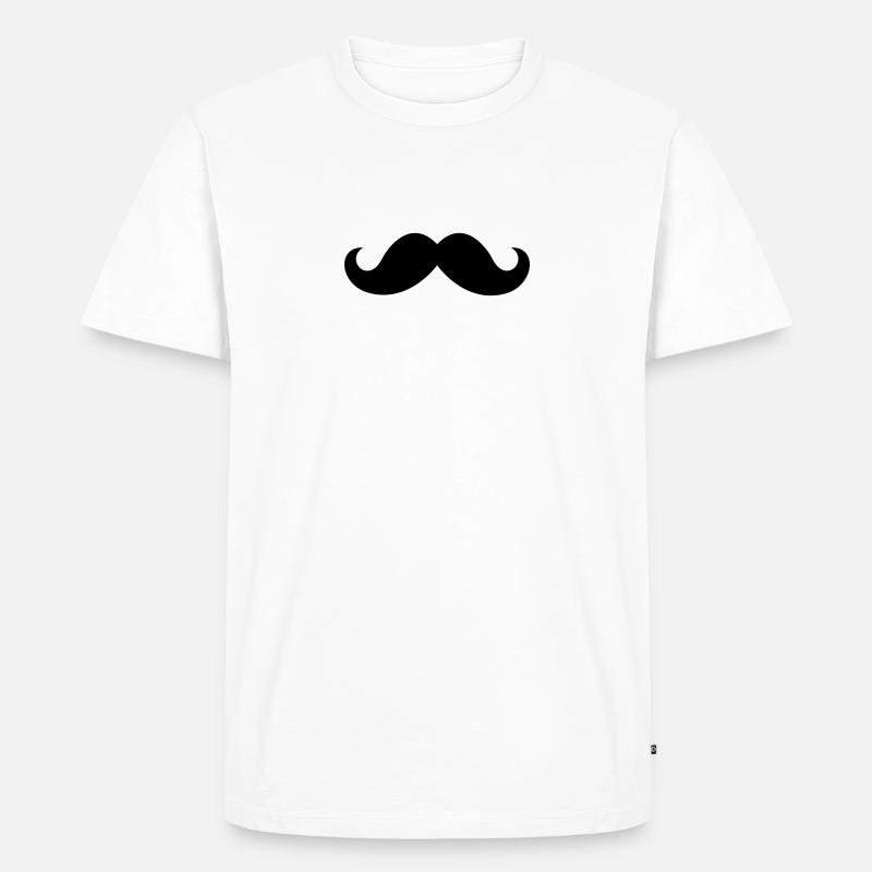 Schnurrbart - Männer Premium Bio T-Shirt - Weiß