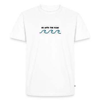 aller avec le courant - T-shirt Premium bio Homme - blanc - Devant - Nico (187cm)