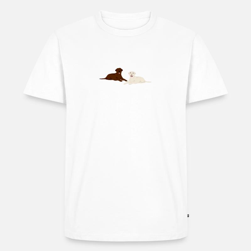 Bloder und brauner Labrador Hund Geschenk - Männer Premium Bio T-Shirt - Weiß