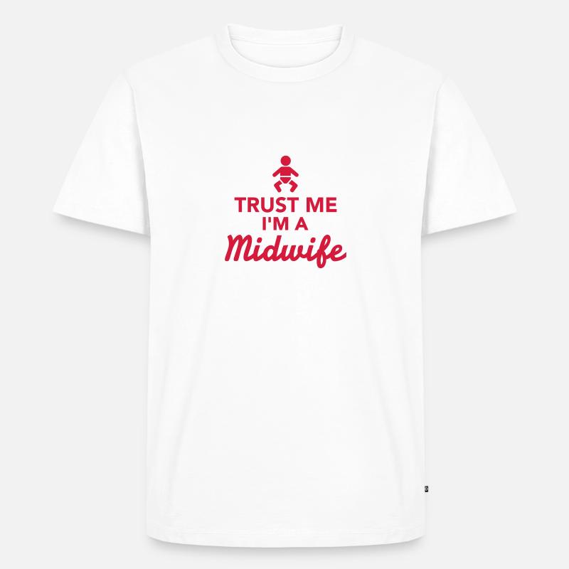 Hebamme - Männer Premium Bio T-Shirt - Weiß