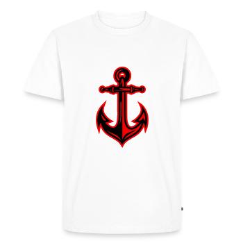 Icône d’ancrage - T-shirt Premium bio Homme - blanc - Devant - Nico (187cm)