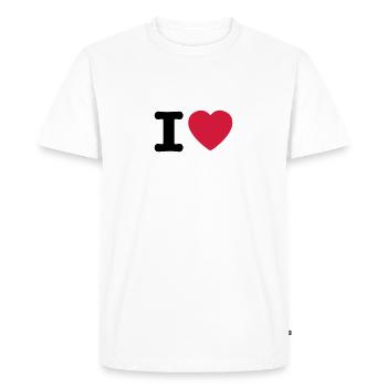 I love / I heart DELUXE - T-shirt Premium bio Homme - blanc - Devant - Nico (187cm)