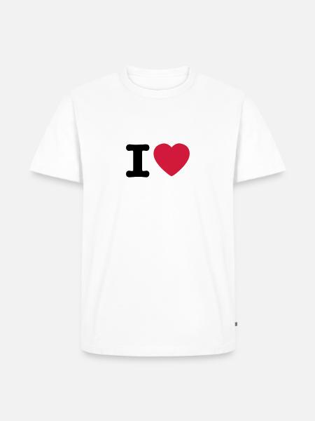 I love / I heart DELUXE - T-shirt Premium bio Homme - blanc