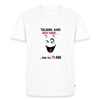 70 years still handsome for age ks - Men's Premium Organic T-Shirt - white - Front - Nico (187cm)