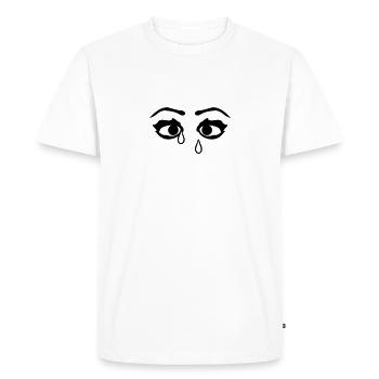 Sad femmes pleurer les yeux - T-shirt Premium bio Homme - blanc - Devant - Nico (187cm)